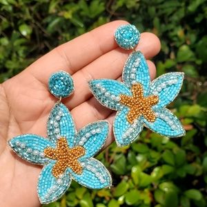 Handmade seedbead starfish earring